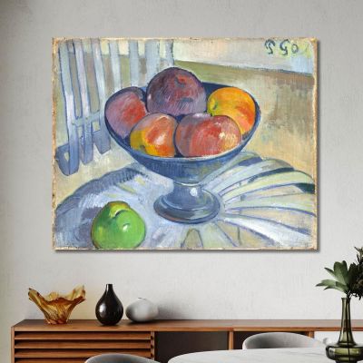 Piatto Di Frutta Su Una Sedia Da Giardino Paul Gauguin pgg30 quadro stampa su tela