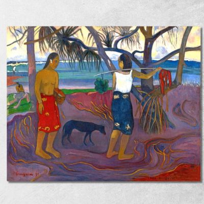 I Raro Te Oviri Sotto Il Pandano Paul Gauguin pgg33 quadro stampa su tela