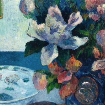 Natura Morta Con Peonie Cinesi E Mandolino Paul Gauguin pgg67 quadro stampa su tela