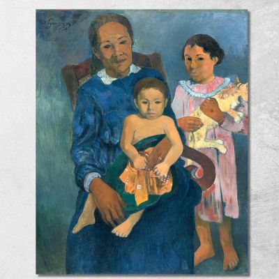 Donna Polinesiana Con Bambini Paul Gauguin pgg81 quadro stampa su tela