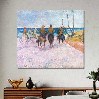 Cavalieri Sulla Spiaggia I Paul Gauguin pgg86 quadro stampa su tela