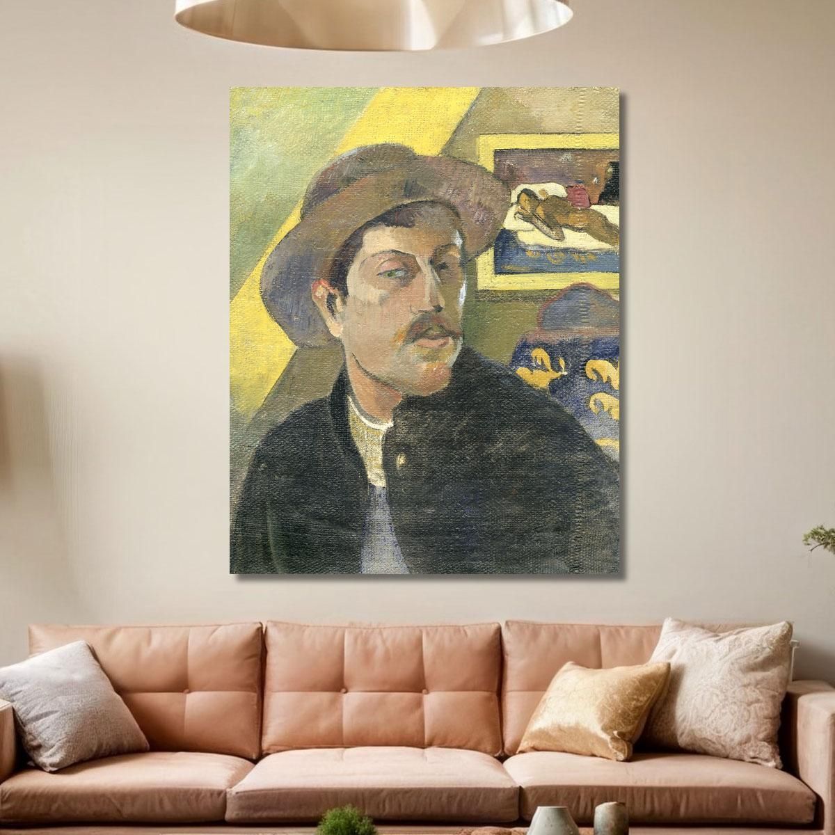 Autoritratto Con Cappello Paul Gauguin pgg93 quadro stampa su tela