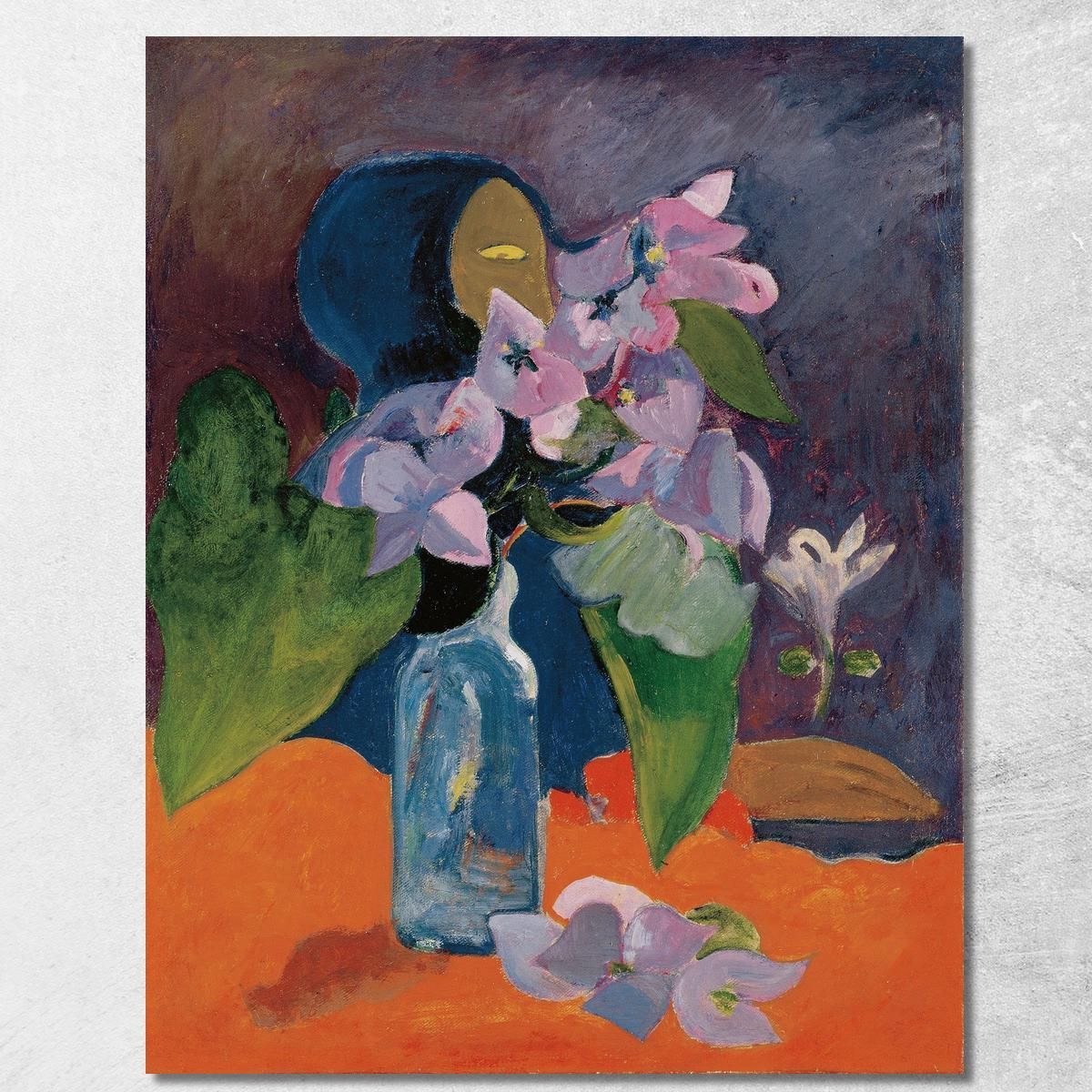 Still Life With Flowers And Idol Paul Gauguin canvas print