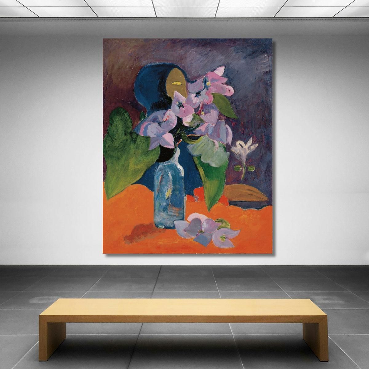 Natura Morta Con Fiori E Idolo Paul Gauguin pgg101 quadro stampa su tela