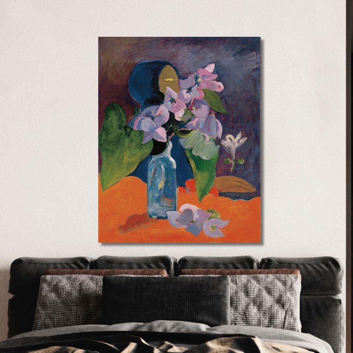 Natura Morta Con Fiori E Idolo Paul Gauguin pgg101 quadro stampa su tela