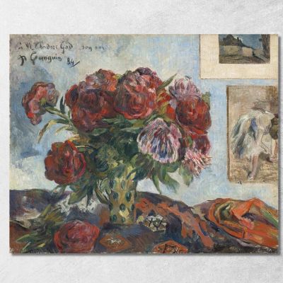 Natura Morta Con Peonie Paul Gauguin pgg104 quadro stampa su tela