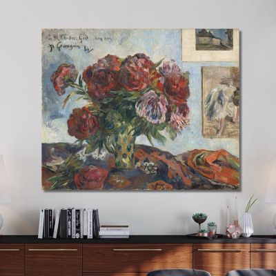 Natura Morta Con Peonie Paul Gauguin pgg104 quadro stampa su tela