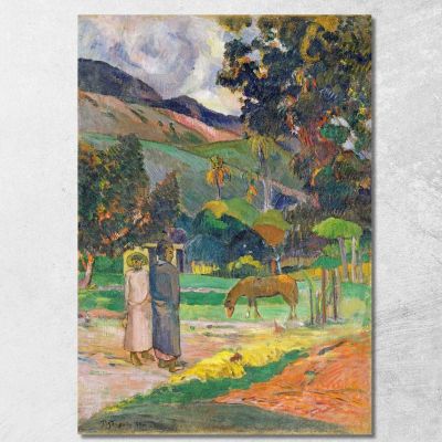 Paesaggio Tahitiano Paul Gauguin pgg111 quadro stampa su tela