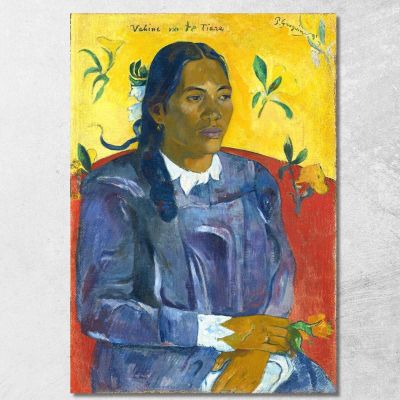 Donna Tahitiana Con Un Fiore Paul Gauguin pgg113 quadro stampa su tela