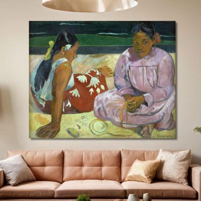 Donne Tahitiane Sulla Spiaggia Paul Gauguin pgg115 quadro stampa su tela