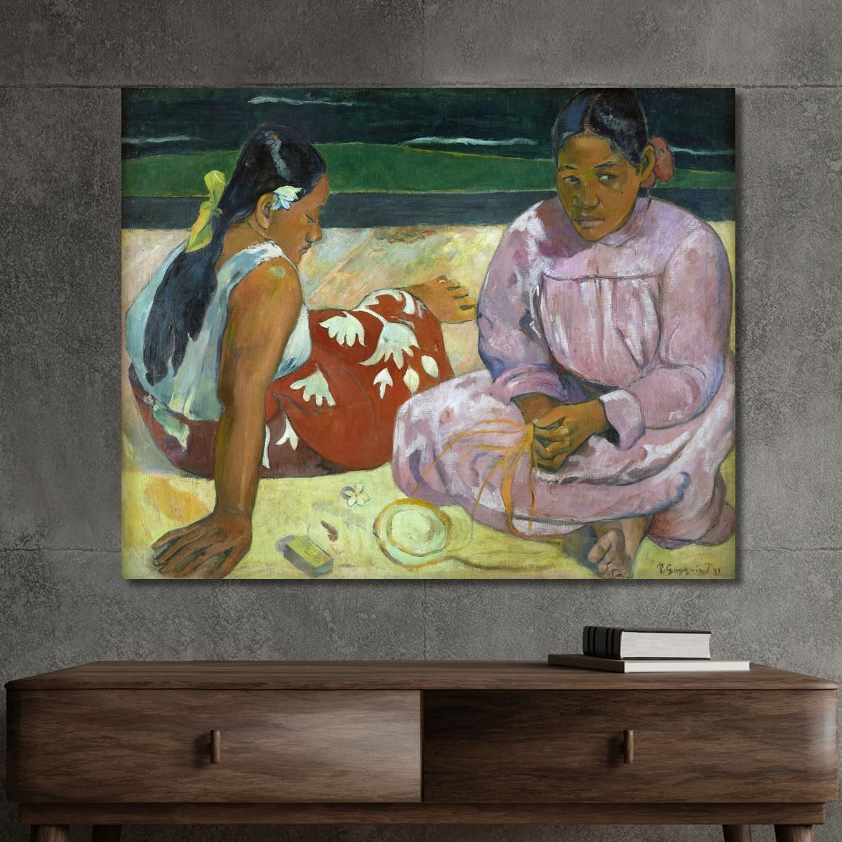 Donne Tahitiane Sulla Spiaggia Paul Gauguin pgg115 quadro stampa su tela