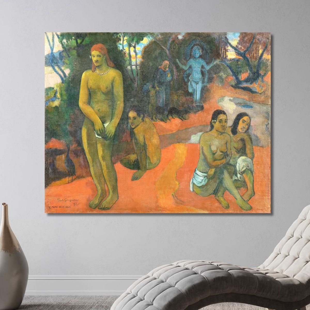 Te Pape Nave Nave Acque Deliziose Paul Gauguin pgg120 quadro stampa su tela