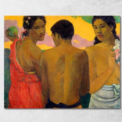 Tre Tahitiani Paul Gauguin pgg147 quadro stampa su tela