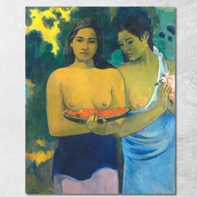 Due Donne Tahitiane Paul Gauguin pgg150 quadro stampa su tela