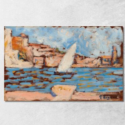 Collioure. La Tartana Paul Signac psn23 quadro stampa su tela