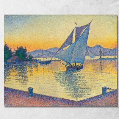 Il Porto Al Tramonto Opus 236 Saint-Tropez Paul Signac psn48 quadro stampa su tela