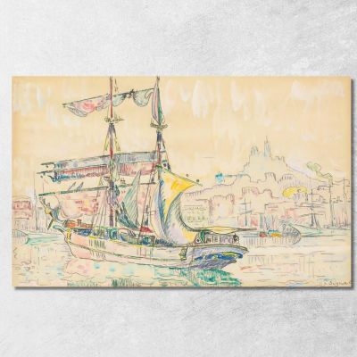 Marsiglia. Veliero Paul Signac psn62 quadro stampa su tela