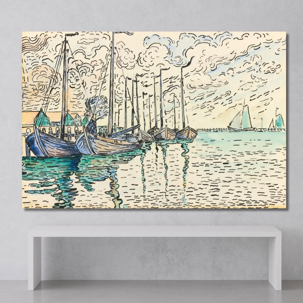 Barche Da Pesca Di Volendam Paul Signac psn131 quadro stampa su tela