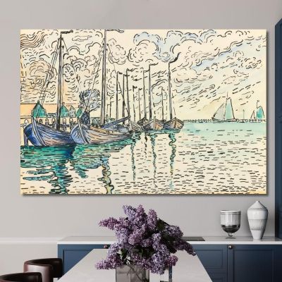 Barche Da Pesca Di Volendam Paul Signac psn131 quadro stampa su tela