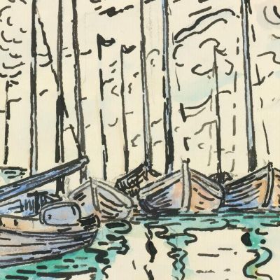 Barche Da Pesca Di Volendam Paul Signac psn131 quadro stampa su tela