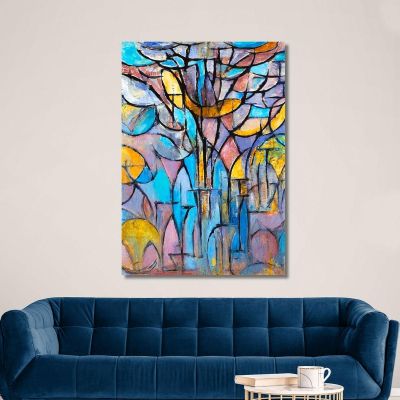 Árboles Piet Mondrian, pmn52 cuadro en lienzo