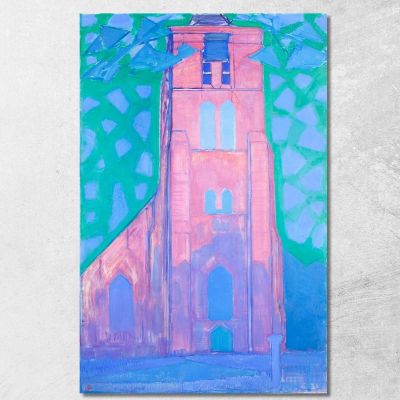 Campanile Della Chiesa A Domburg Piet Mondrian pmn58 quadro stampa su tela