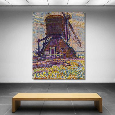 Die Winkelmühle Piet Mondrian, pmn69 drucken auf leinwand