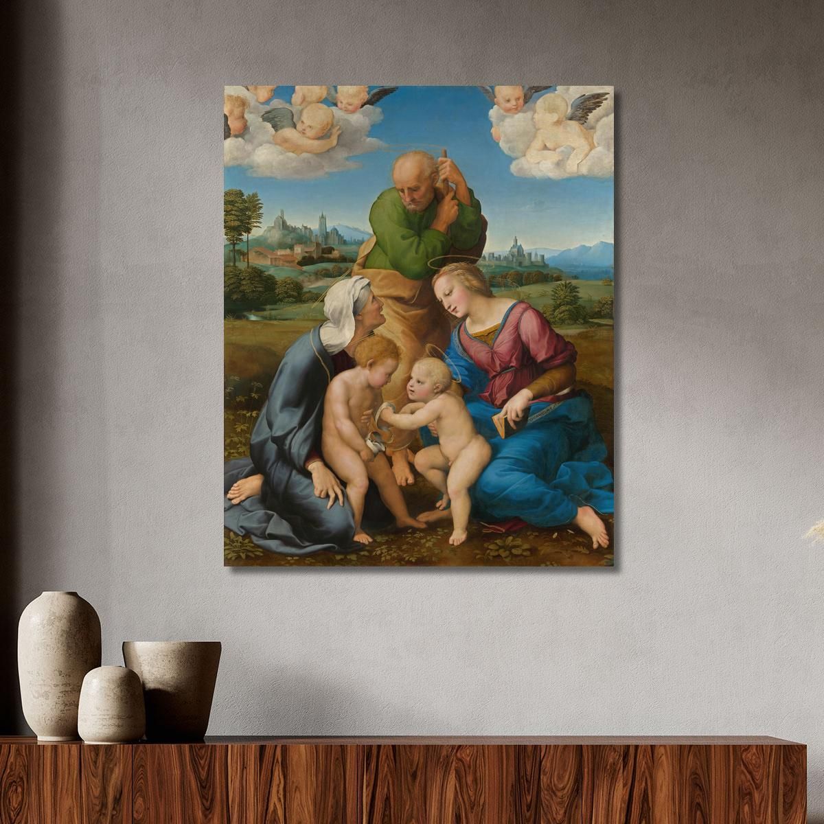 Sacra Famiglia Canigiani Raffaello Sanzio rph4 quadro stampa su tela