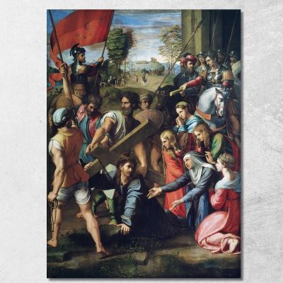 Cristo Cade Sulla Via Del Calvario Raffaello Sanzio rph7 quadro stampa su tela