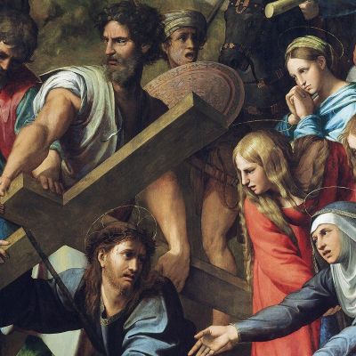 Cristo Cade Sulla Via Del Calvario Raffaello Sanzio rph7 quadro stampa su tela