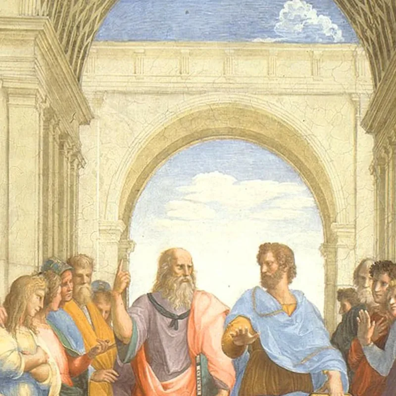 Quadro Su Tela "La Scuola Di Atene" Di Raffaello - Stampa 100x50 Cm - Pronto Da Appendere - Arredo Moderno Per Camera Da Letto E Soggiorno