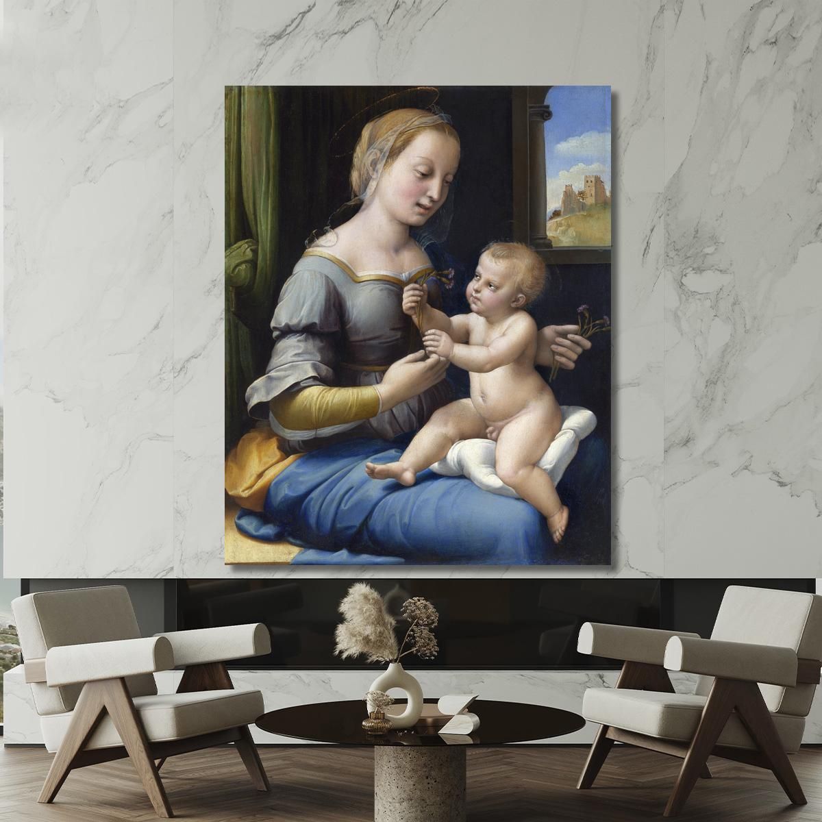 La Madonna Dei Rosa Raffaello Sanzio rph42 quadro stampa su tela