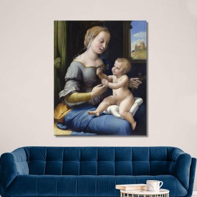 La Madonna Dei Rosa Raffaello Sanzio rph42 quadro stampa su tela