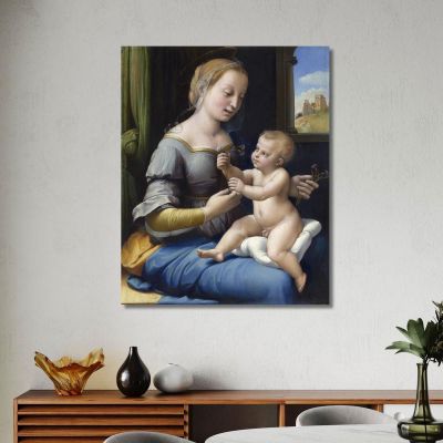 La Madonna Dei Rosa Raffaello Sanzio rph42 quadro stampa su tela