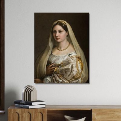Frau Mit Schleier Raphael, rph49 drucken auf leinwand