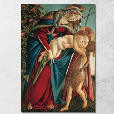 Madonna Col Bambino E San Giovannino Sandro Botticelli sbt22 quadro stampa su tela