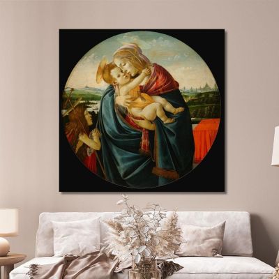 Vergine Col Bambino E San Giovanni Battista Sandro Botticelli sbt45 quadro stampa su tela