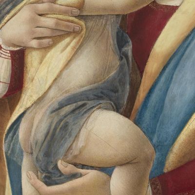 Madonna Col Bambino E San Giovanni Battista Sandro Botticelli sbt46 quadro stampa su tela