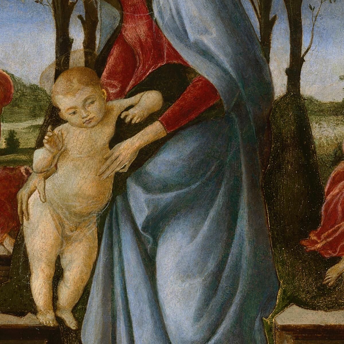 Madonna Col Bambino E Due Angeli Sandro Botticelli sbt47 quadro stampa su tela