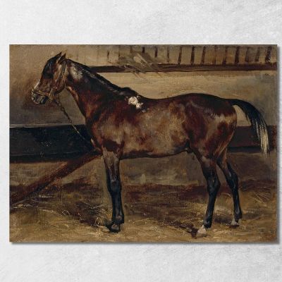 Cavallo Marrone Alla Stalla Théodore Géricault tgr7 quadro stampa su tela