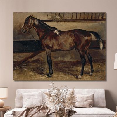 Cavallo Marrone Alla Stalla Théodore Géricault tgr7 quadro stampa su tela