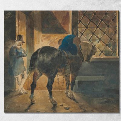 Cavallo Da Tiro Nella Stalla Théodore Géricault tgr8 quadro stampa su tela