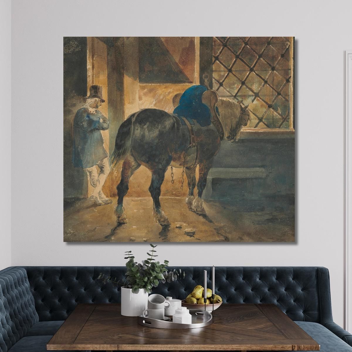 Cavallo Da Tiro Nella Stalla Théodore Géricault tgr8 quadro stampa su tela