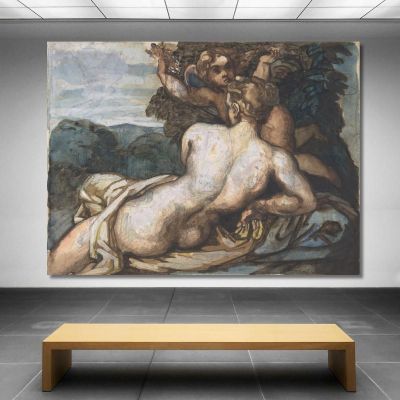 Venere E Amore In Un Paesaggio Secondo Annibale Carracci Théodore Géricault tgr62 quadro stampa su tela