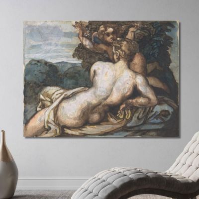 Venere E Amore In Un Paesaggio Secondo Annibale Carracci Théodore Géricault tgr62 quadro stampa su tela