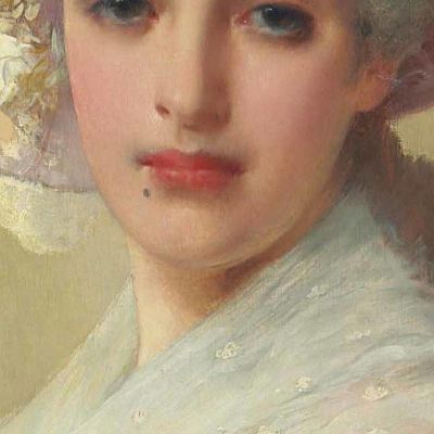 Una Signora Elegante Con Un Cappello E Un Vestito Rosa Vittorio Matteo Corcos vmc6 quadro stampa su tela