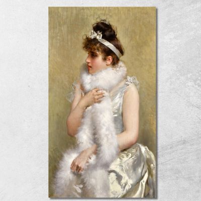 Ragazza In Bianco Vittorio Matteo Corcos vmc14 quadro stampa su tela