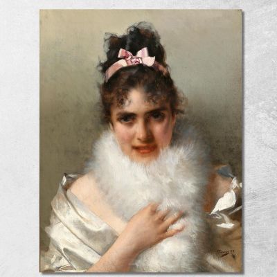 Ritratto Di Giovane Donna Vittorio Matteo Corcos vmc23 quadro stampa su tela