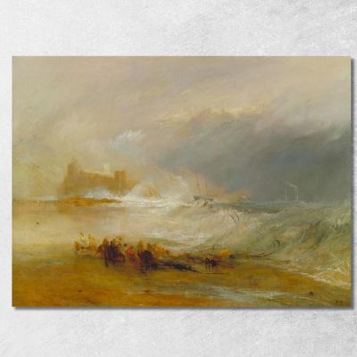 Wreckers Coast Del Northumberland Con Una Barca A Vapore Che Assiste Una nave Joseph Mallord William Turner