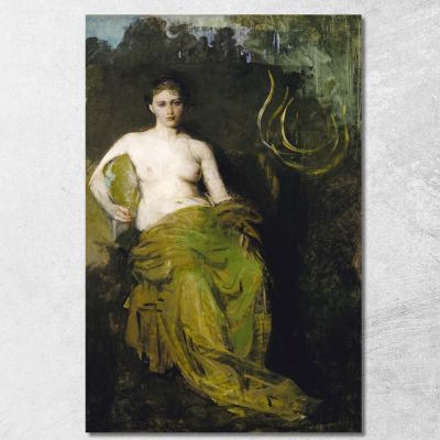 Donna Nuda Seduta. Figura Semi-Drappeggiata Abbott Handerson Thayer aht20 quadro stampa su tela